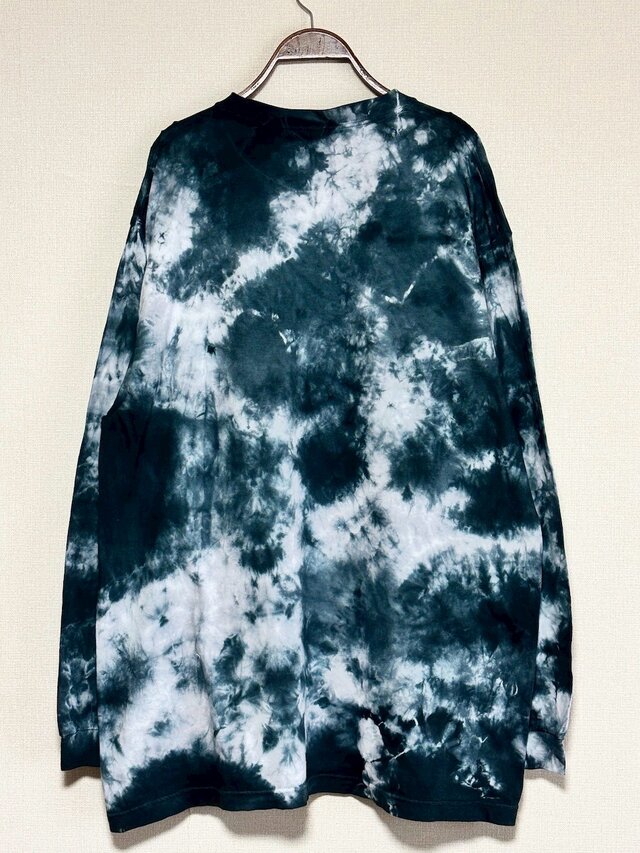 タイダイ 長袖Tシャツ XXLサイズ ブラック ムラ染め HIPPIES DYE HD24