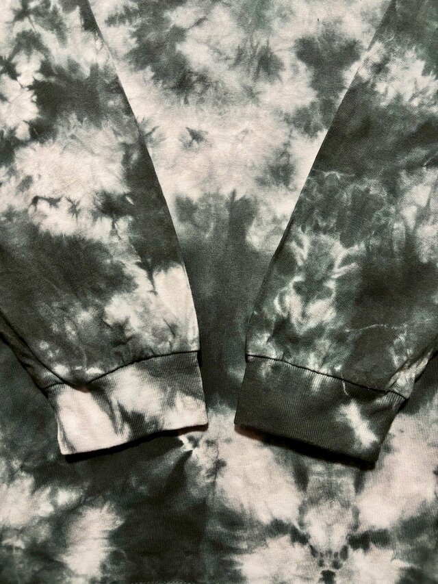 タイダイ 長袖Tシャツ XXLサイズ ブラック ムラ染め HIPPIES DYE HD24
