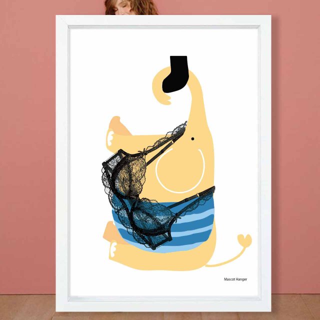 ハンガー　ゾウ　送料無料 　イラスト　A4〜A0　ポスター　アートポスター　アートsei検索新着順　3516