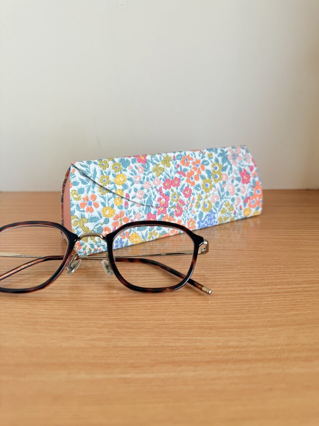 【受注制作】メガネケース・リバティジョアンナルイーズ×ピンク