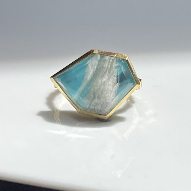 ship wave 波しぶきのダブレット石 ガーデンクォーツ × ターコイズ