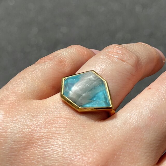 ship wave 波しぶきのダブレット石 ガーデンクォーツ × ターコイズ