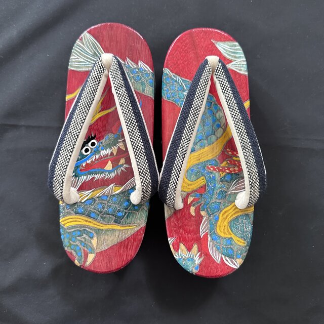 M 龍 背の高くなる下駄 ミュール