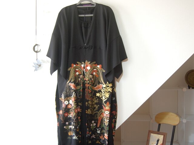展示品 向かい鳥の留袖ドレス＊三点セット 着物リメイク | iichi 日々