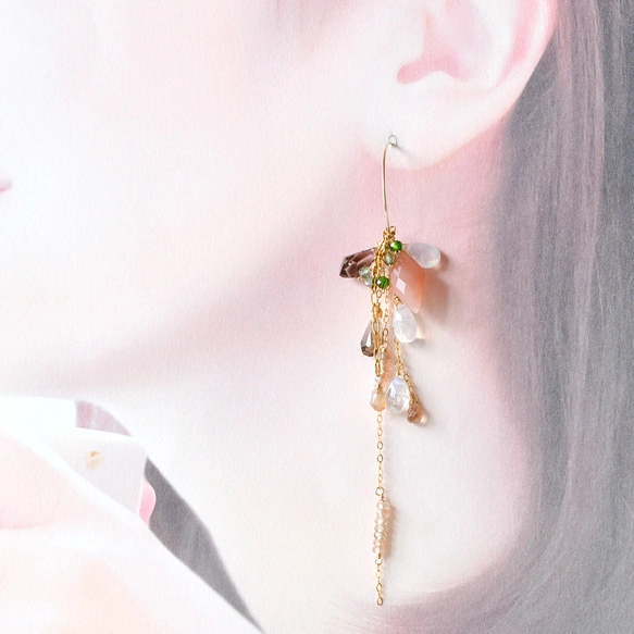 グリーンカイヤナイト着せ替えピアス/イヤリング