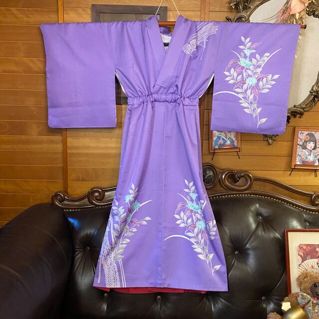 着物リメイク ワンピース 和洋折衷 着物 リメイク ロング 丈 ワンピース ドレス 洗える