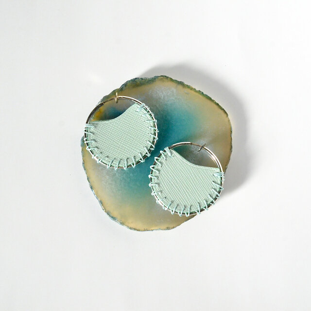 Pastel Flat【レザーピアス/イヤリング】"mint"