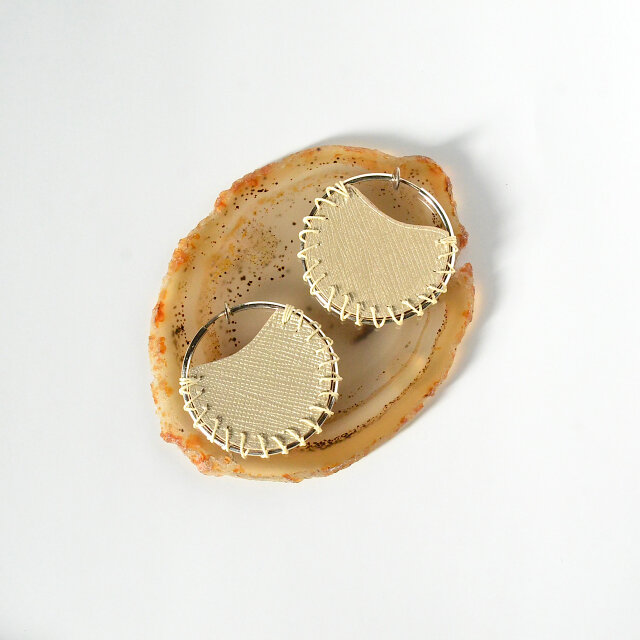 Pastel Flat【レザーピアス/イヤリング】"champagne"