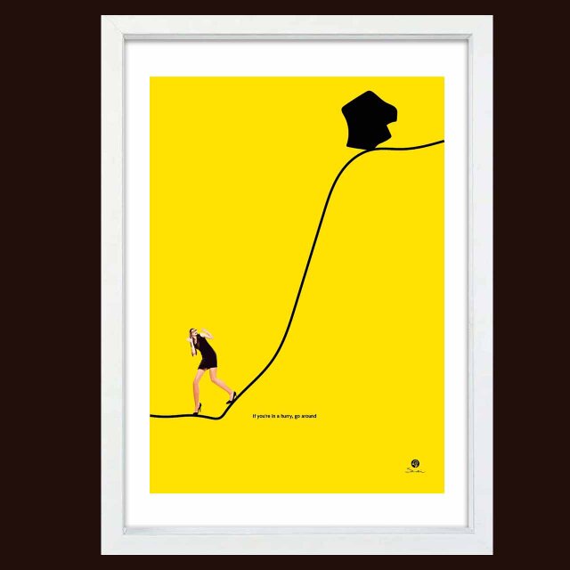 急がば廻れ　送料無料 　イラスト　たのしくなるお部屋　アート　ポスター　アートポスター　アート/sei検索　3446