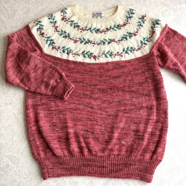 丸ヨークセーター　小花