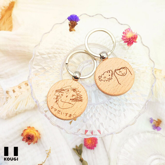 似顔絵キーホルダー】母の日、父の日、敬老の日、プチギフトに