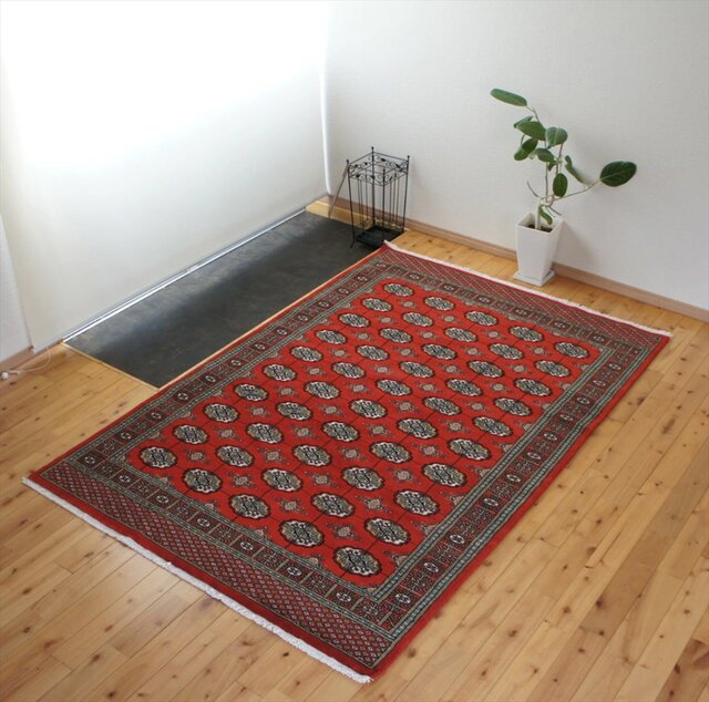 パキスタン絨毯 ハイクオリティ ボハラデザイン 200x136cm 厚み0.82cm