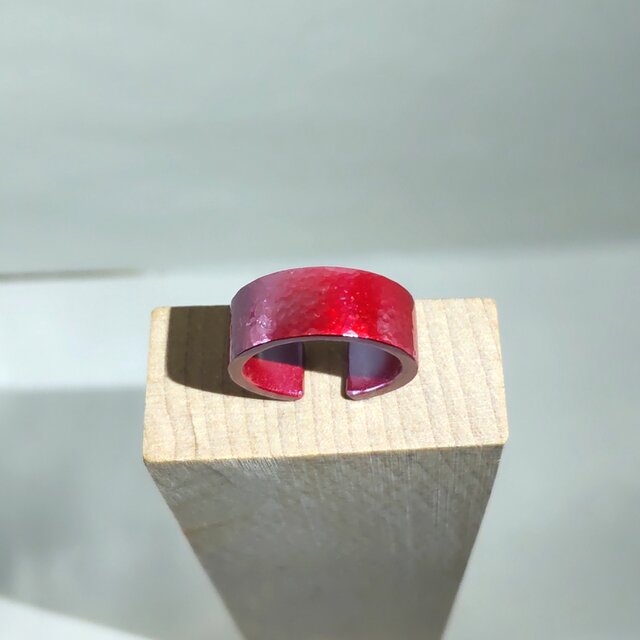 【緋銅】イヤーカフ6mm幅（槌目）片耳用