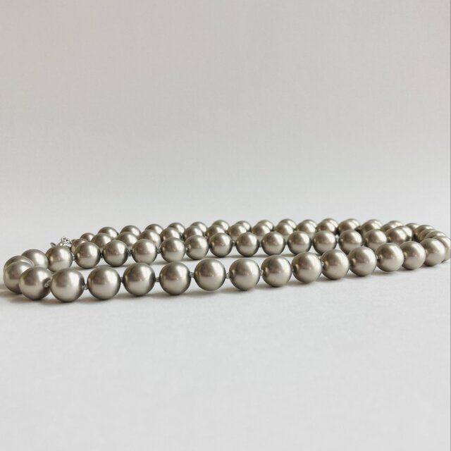 樹脂パールオールノットオペラネックレス/10mm約74cm/オーキッドグレー/made in japan