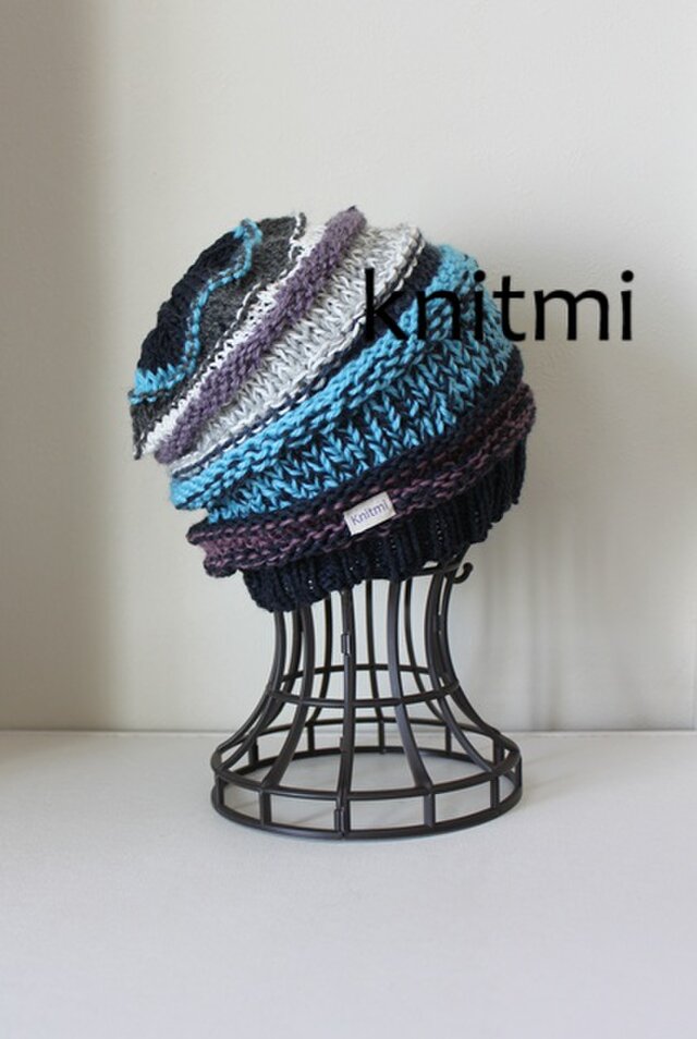 男女兼用【ウール100%】しめつけない　ニット帽　北欧デザイン