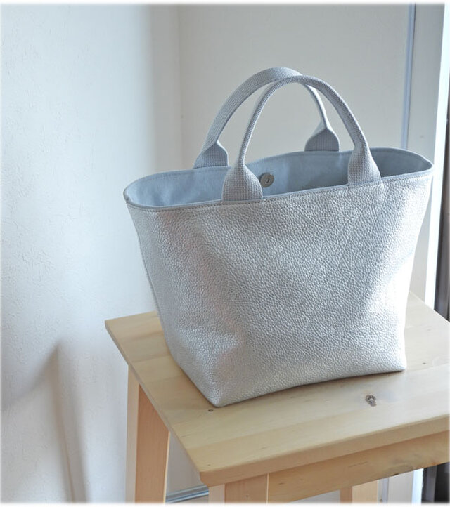レザーミニトート　シルバー