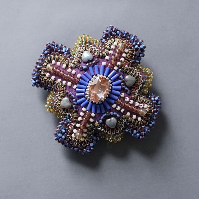 パチ子（プロフ必読）様　袋帯 滅紫色　葡萄　ビーズ　刺繍　ポイント柄　美品 銀座【L-8296】夏 刺繍 袋帯 乳白色×鳩羽紫色 葡萄の図 - 銀座きもの