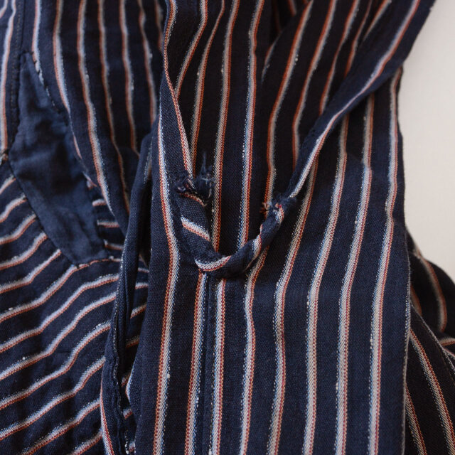 ジャパンヴィンテージ 昭和中期の縞木綿もんぺ 襤褸 リペア入り