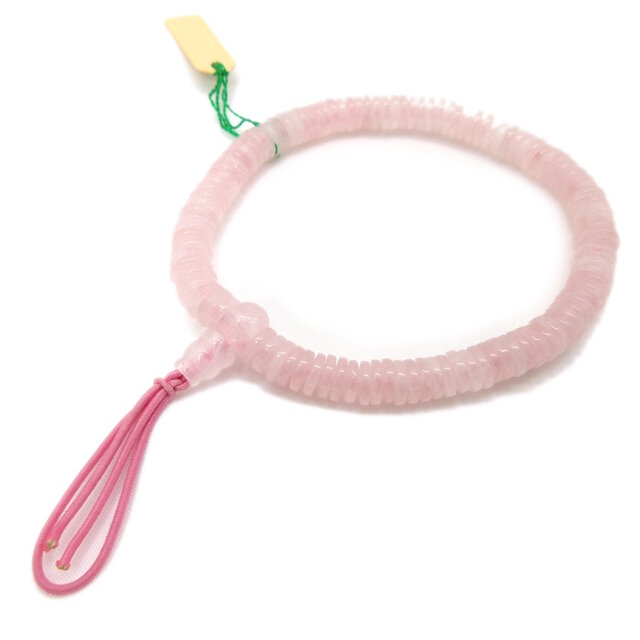 紅水晶 ローズクォーツ 108玉 平玉 女性 腕輪 ブレスレット 数珠