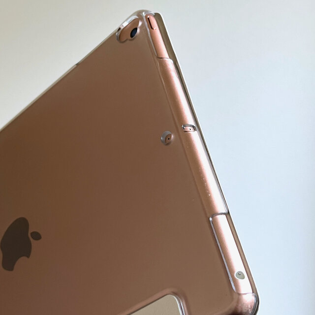ピンク レオパード ヒョウ iPadケース ペン収納 軽量 背面クリア あい