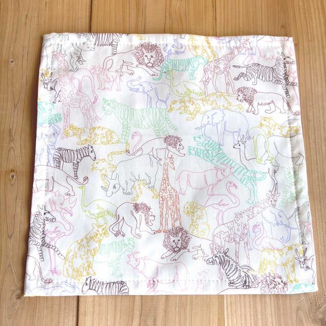 リバティ　タナローン　ガーゼハンカチ　＜Neon Safari＞(ネオン・サファリ)