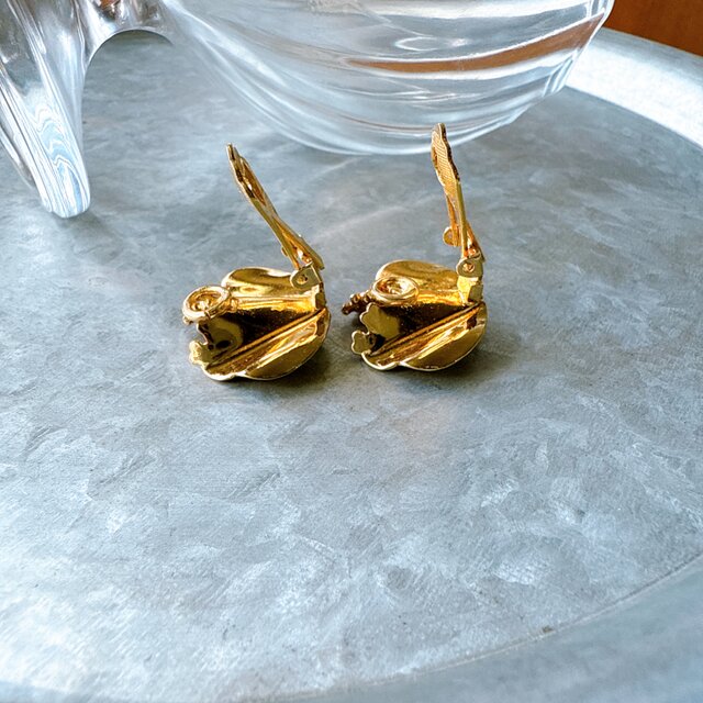 Y1122-【 Grossé 】グロッセ・ヴィンテージイヤリング U.S.A. Gold