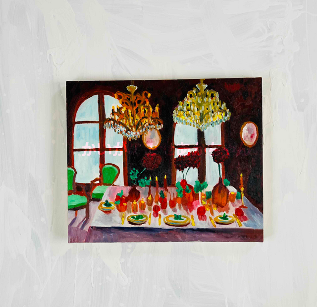 38×46㎝「西洋式テーブルA」F8・原画・油彩 38×46㎝「西洋式テーブルA」F8・原画・油彩 | iichi 日々の