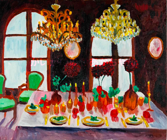 38×46㎝「西洋式テーブルA」F8・原画・油彩 38×46㎝「西洋式テーブルA」F8・原画・油彩 | iichi 日々の