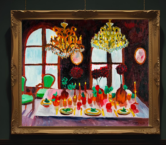 38×46㎝「西洋式テーブルA」F8・原画・油彩 | iichi 日々の