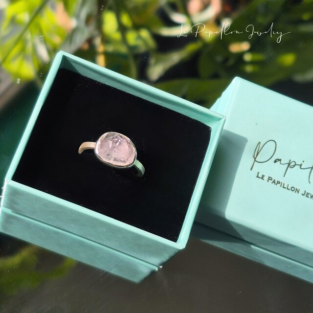 12.5号 春色淡いピンクトルマリン シルバーリング | iichi 日々の