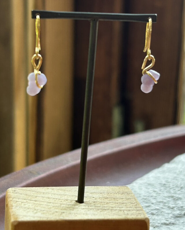 K24 Pure Gold Grape Chalcedony Crystal◇ K24純金グレープ