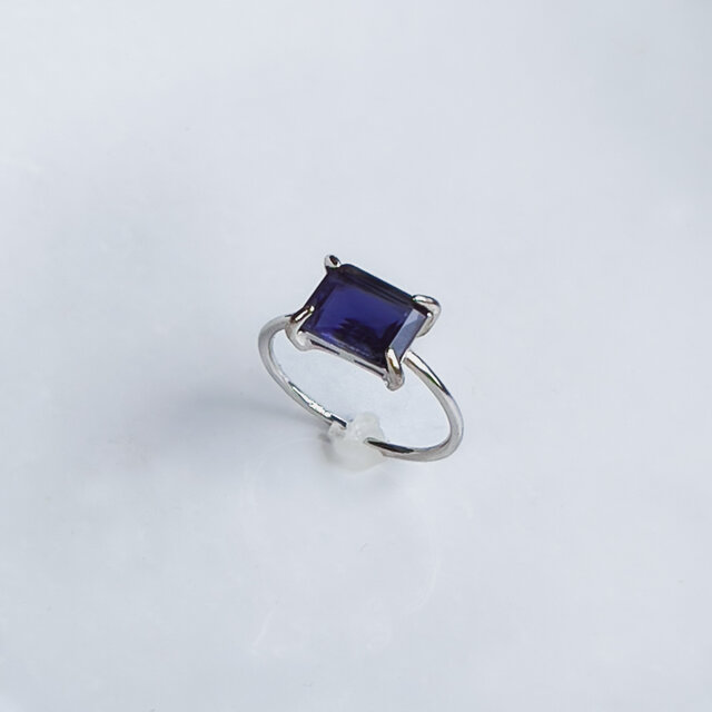 サイズ調整可能✨ 天然石　アイオライト　シルバー925製のリング　ギフトボックス入り