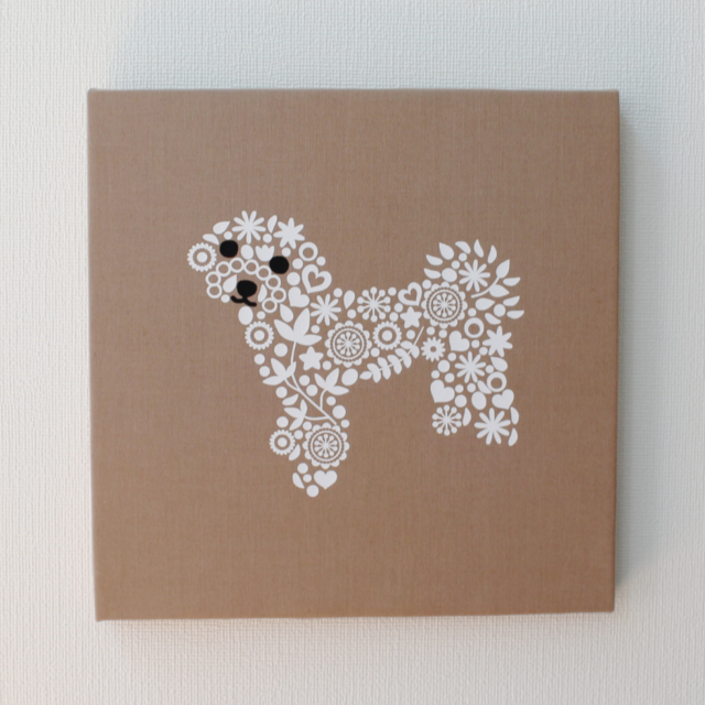 マルチーズのパネル M-757【全10色/白】ファブリックパネル