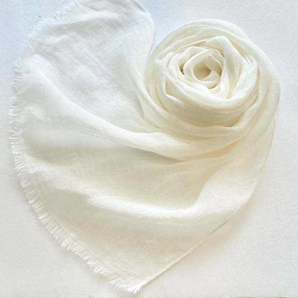 時季に寄添うリネン＊生成り色＊ショール