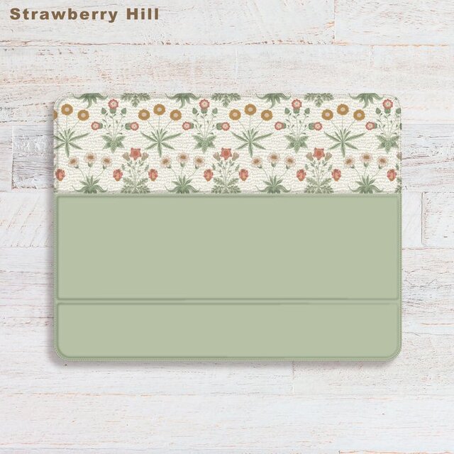 【ウィリアムモリス】 ボタニカル iPadケース ペン収納 軽量 背面クリア あいぱっどけーす スタンド機能