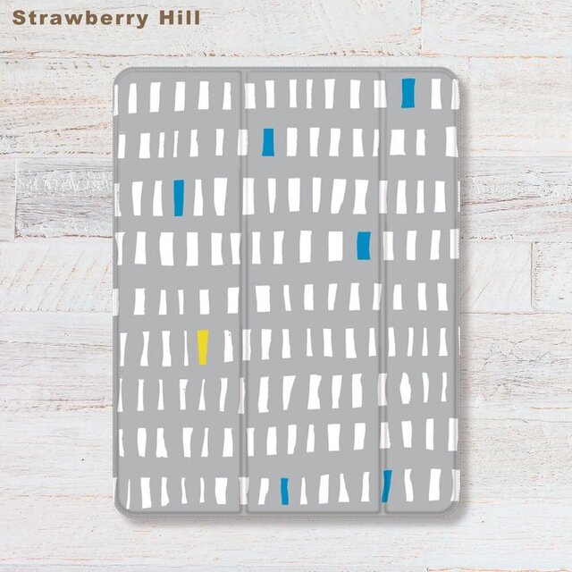シンプル かわいい 窓 の パターン 北欧 iPadケース ペン収納 軽量 背面クリア あいぱっどけーす スタンド機能