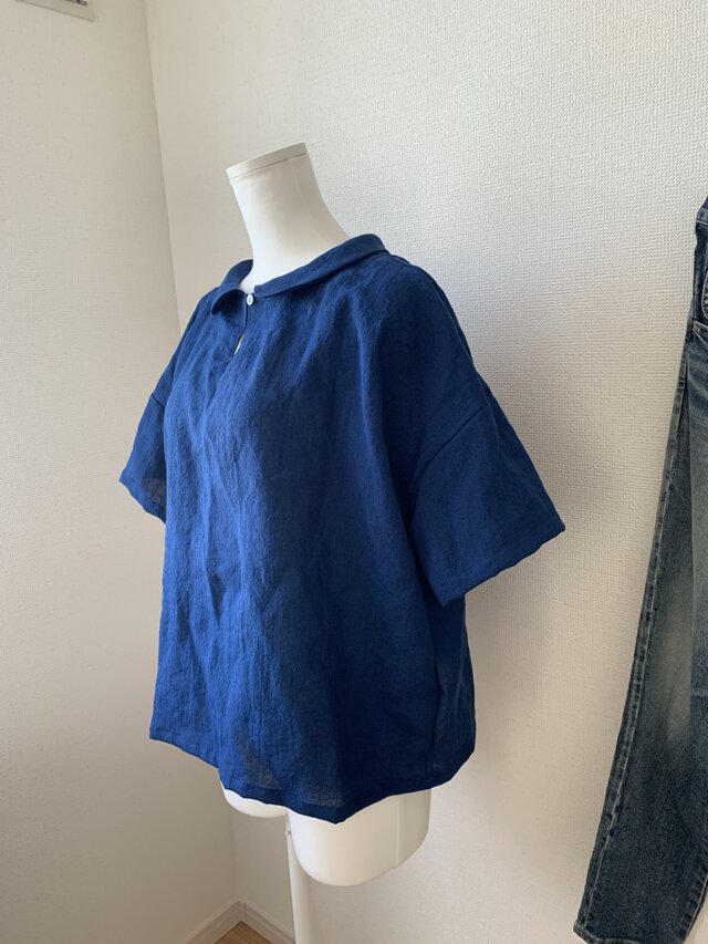 リネン丸襟プルオーバー