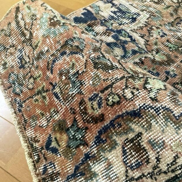 71×179淡いピンク×スモーキーグリーン ボタニカル トルコヴィンテージ