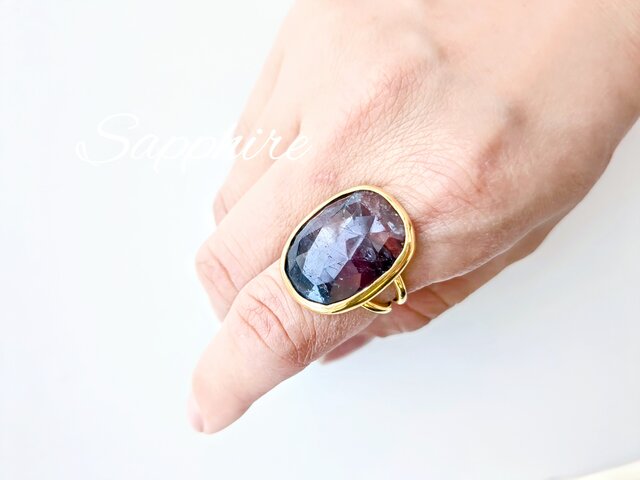 最新作☆希少「バイカラーオレンジサファイア」の世界でひとつの天然石