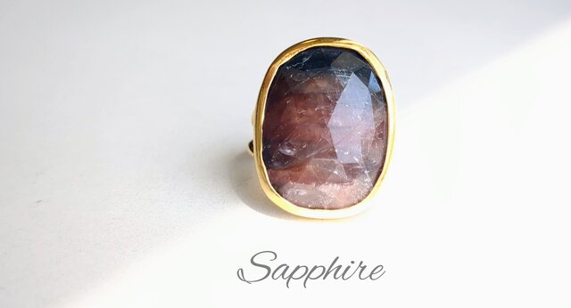 最新作☆希少「バイカラーオレンジサファイア」の世界でひとつの天然石