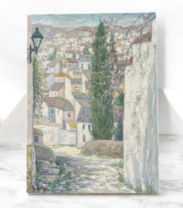 春の早朝(油絵F4号、スペイン、グラナダ 、原画） | iichi 日々の