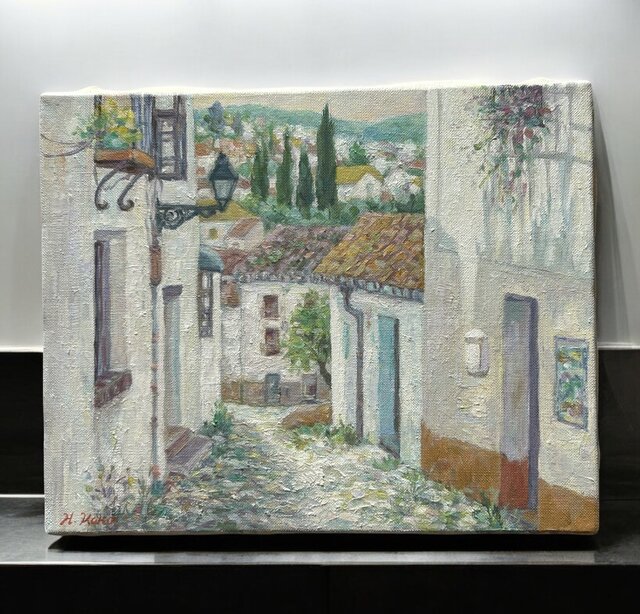 櫻井慶治 漁港 油彩10号 風景画 油絵 原画 絵画 真作保証 値下げ