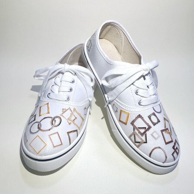 額縁柄デッキシューズ (22.5cm〜25.5cm・SS〜３Lサイズ)