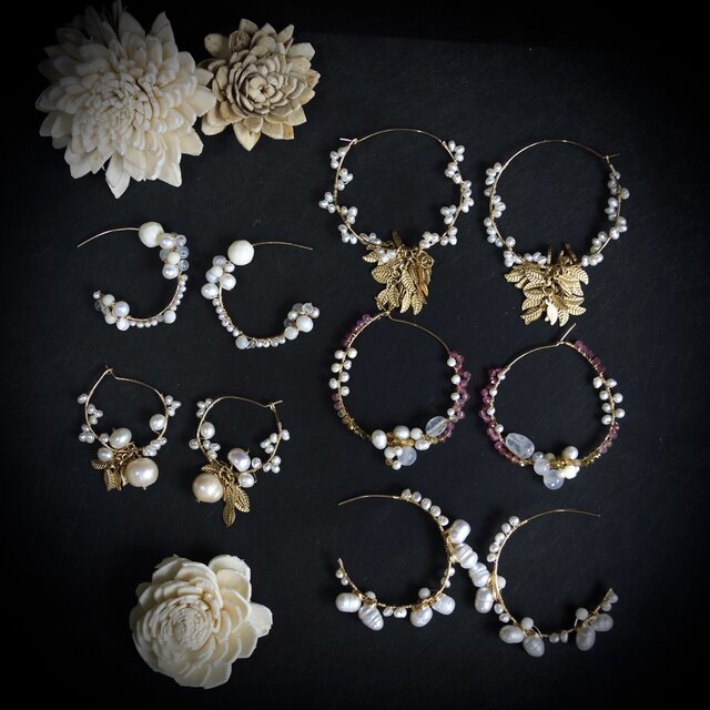 [Hoop5] 淡水パール・フープピアス