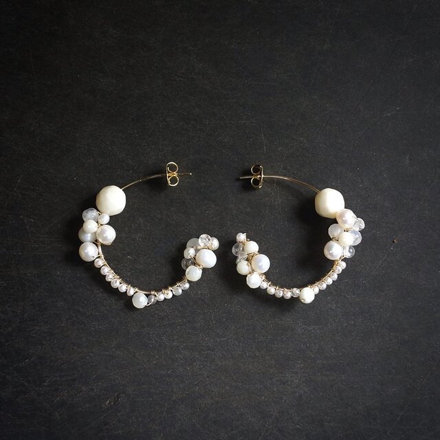 Hoop5] 淡水パール・フープピアス | iichi 日々の暮らしを心地よくする