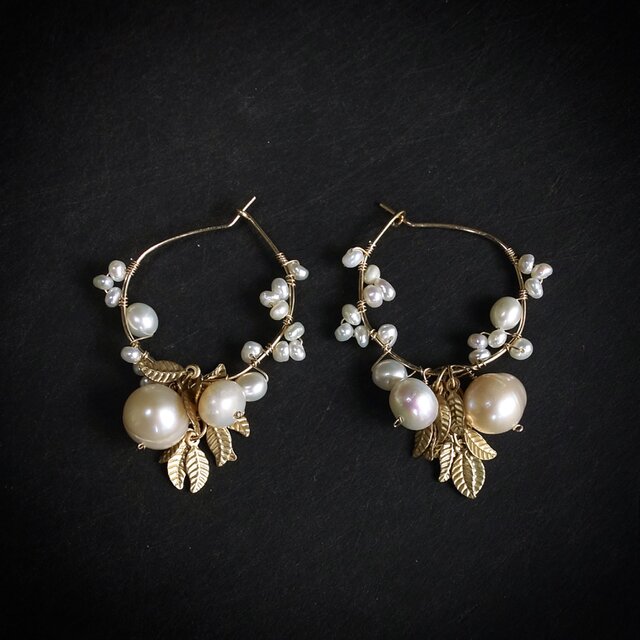 Hoop5] 淡水パール・フープピアス | iichi 日々の暮らしを心地よくする