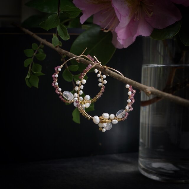 Hoop5] 淡水パール・フープピアス | iichi 日々の暮らしを心地よくする