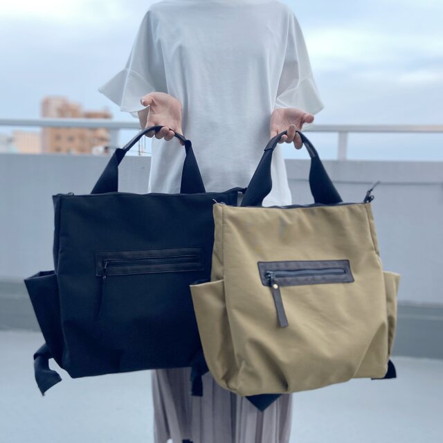 撥水ナイロン＊スタイリッシュ2wayリュック＊PC・A4収納可能