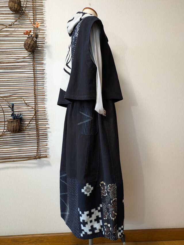 古布絣のバルーンワンピース ゆったりサイズ 【公式通販】