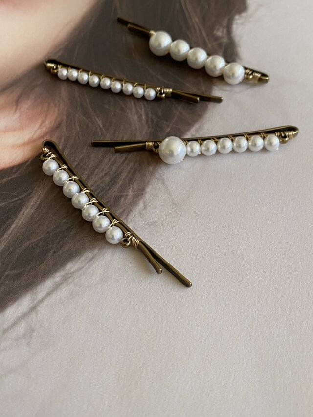 ランダムパールヘアピン【4本】Set